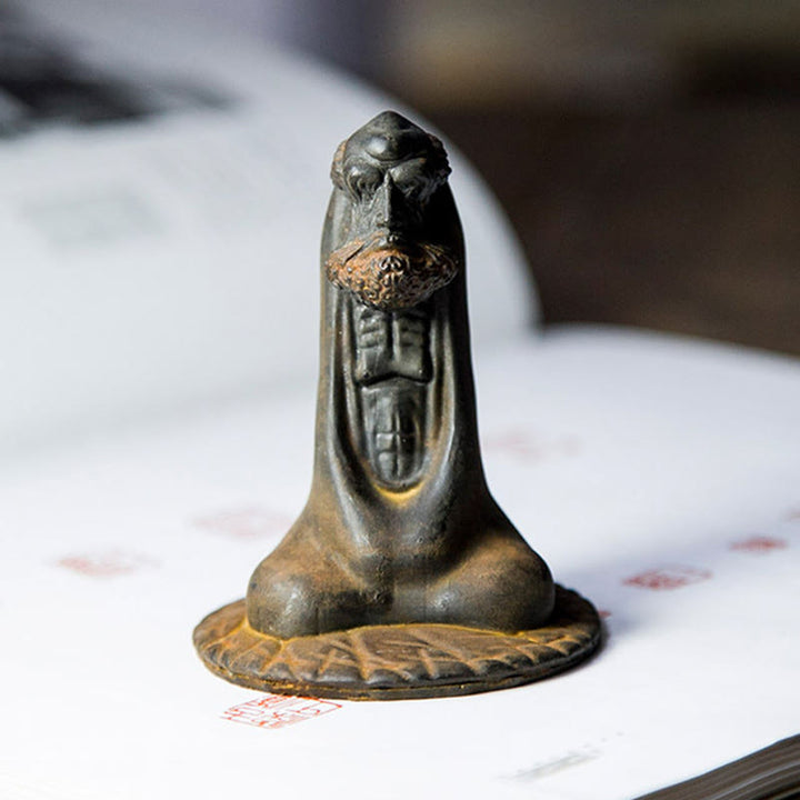 Buddha Stones手作り 達磨 鉄粉 錆 鋳造 樹脂 像 室内装飾 - image 8