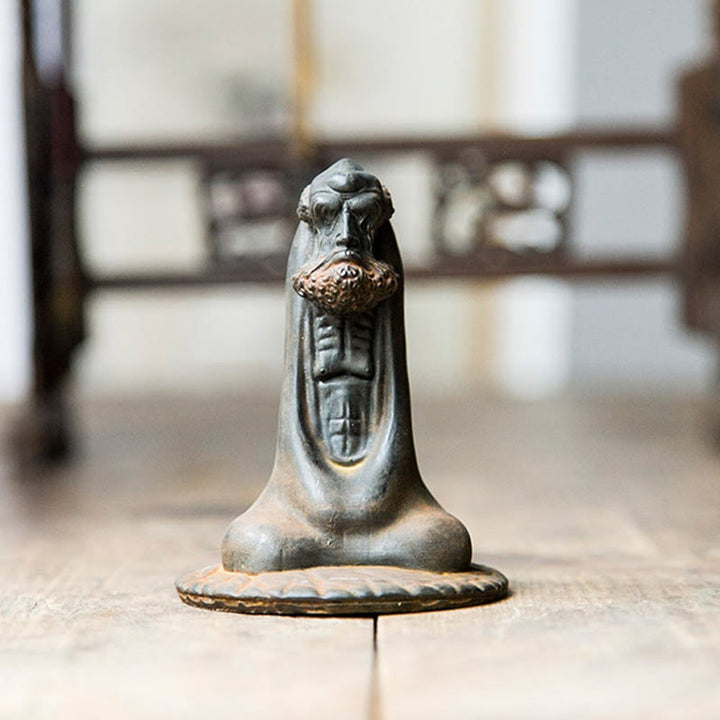 Buddha Stones手作り 達磨 鉄粉 錆 鋳造 樹脂 像 室内装飾