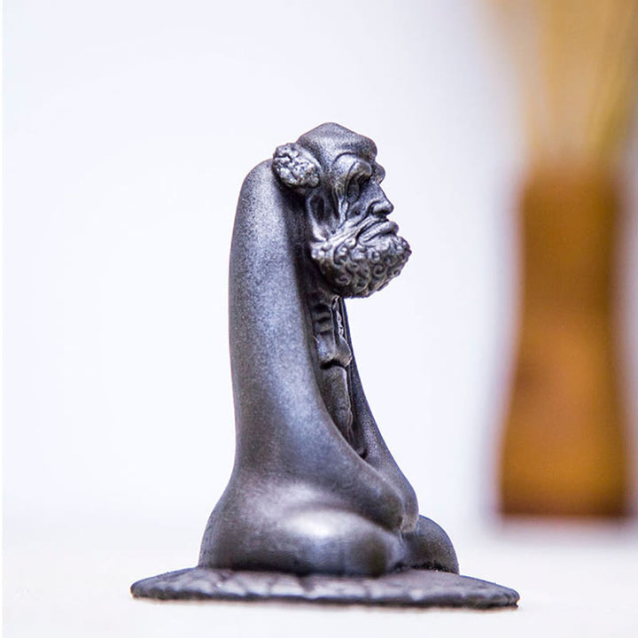 Buddha Stones手作り 達磨 鉄粉 錆 鋳造 樹脂 像 室内装飾