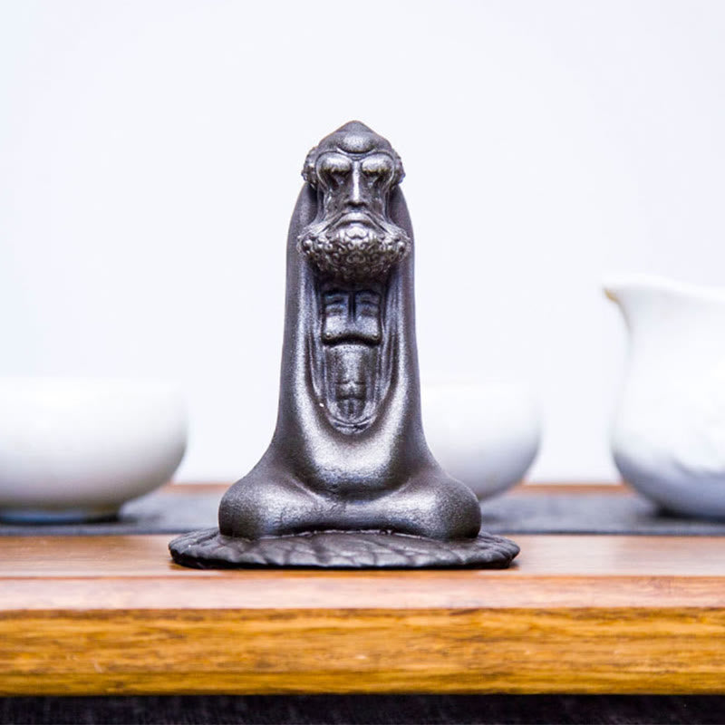 Buddha Stones手作り 達磨 鉄粉 錆 鋳造 樹脂 像 室内装飾