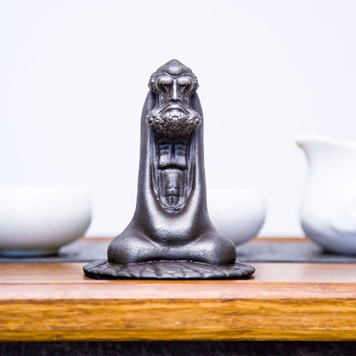 Buddha Stones手作り 達磨 鉄粉 錆 鋳造 樹脂 像 室内装飾