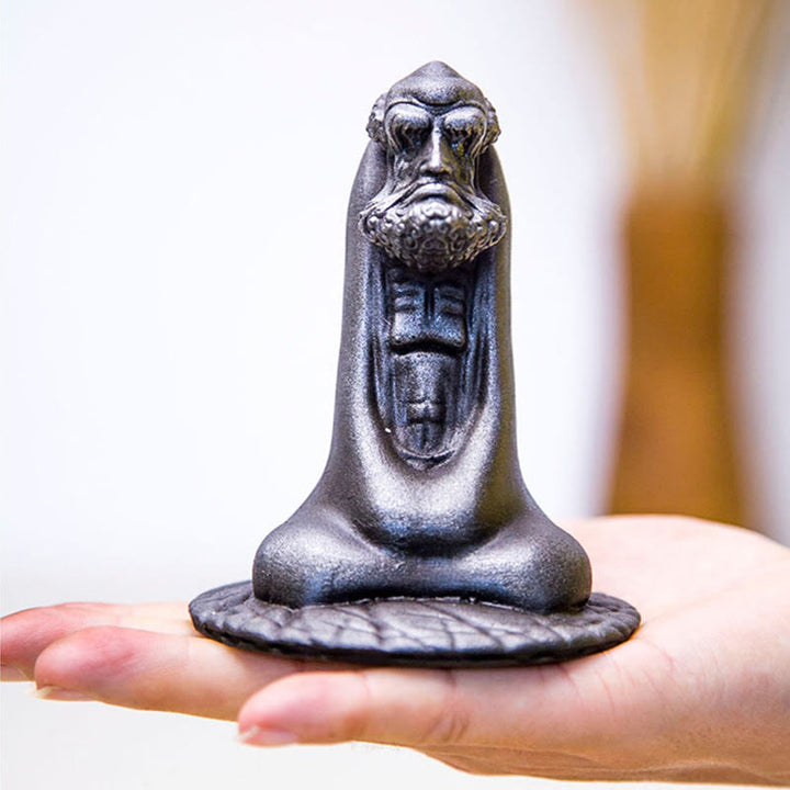 Buddha Stones手作り 達磨 鉄粉 錆 鋳造 樹脂 像 室内装飾