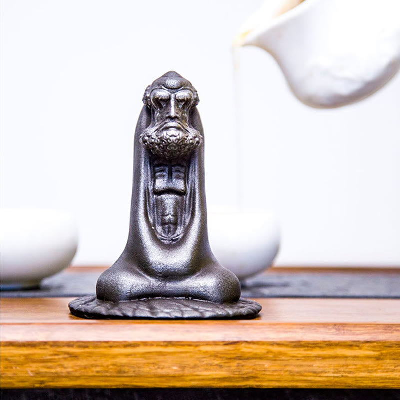 Buddha Stones手作り 達磨 鉄粉 錆 鋳造 樹脂 像 室内装飾