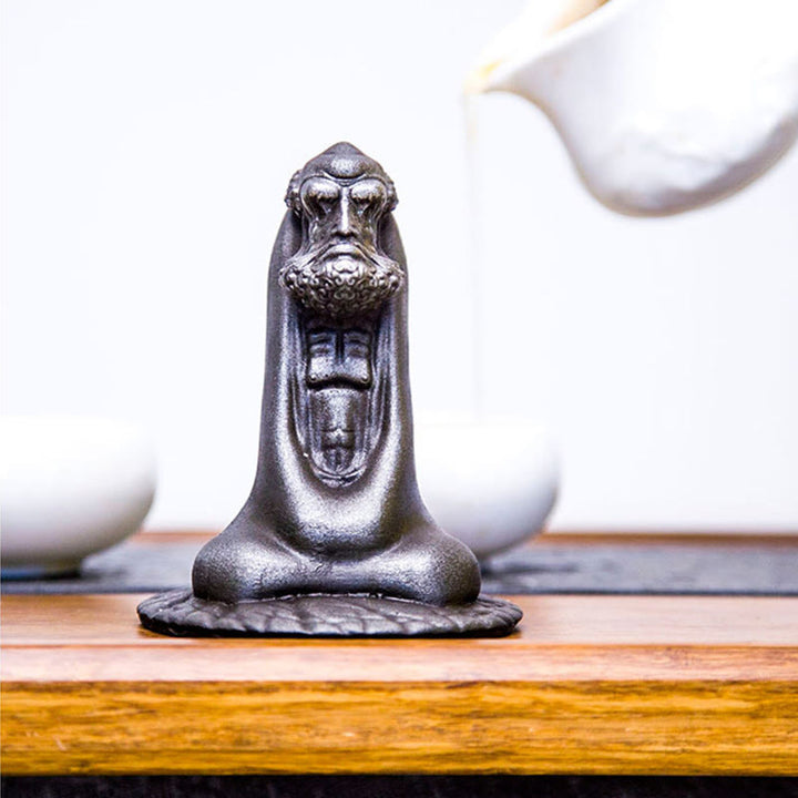 Buddha Stones手作り 達磨 鉄粉 錆 鋳造 樹脂 像 室内装飾