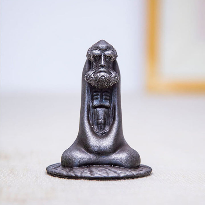 Buddha Stones手作り 達磨 鉄粉 錆 鋳造 樹脂 像 室内装飾