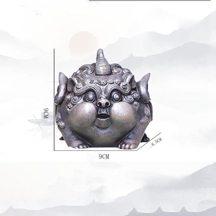 Buddha Stones手作り 富 貔貅 鉄粉 錆 鋳造 樹脂 像 家の装飾 - image 27