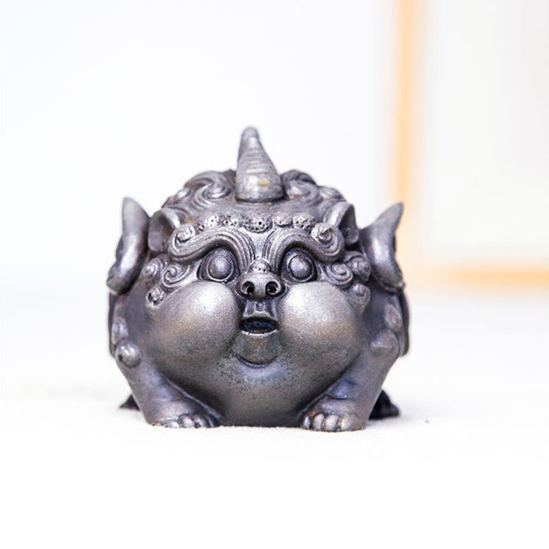 Buddha Stones手作り 富 貔貅 鉄粉 錆 鋳造 樹脂 像 家の装飾 - image 24