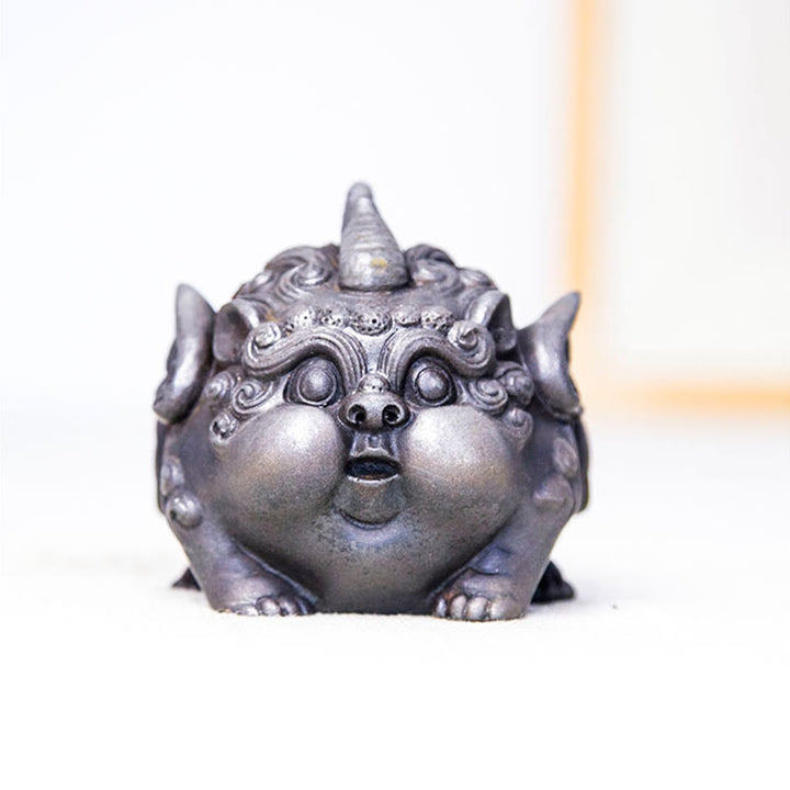 Buddha Stones手作り 富 貔貅 鉄粉 錆 鋳造 樹脂 像 家の装飾 - image 24