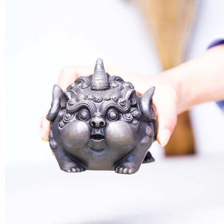 Buddha Stones手作り 富 貔貅 鉄粉 錆 鋳造 樹脂 像 家の装飾 - image 19