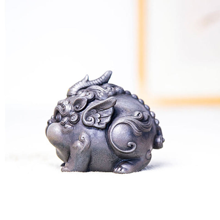 Buddha Stones手作り 富 貔貅 鉄粉 錆 鋳造 樹脂 像 家の装飾