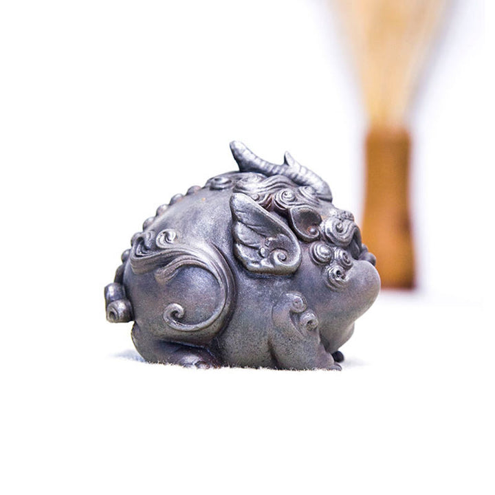 Buddha Stones手作り 富 貔貅 鉄粉 錆 鋳造 樹脂 像 家の装飾 - image 17