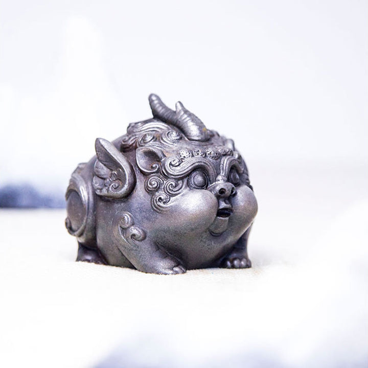 Buddha Stones手作り 富 貔貅 鉄粉 錆 鋳造 樹脂 像 家の装飾 - image 22