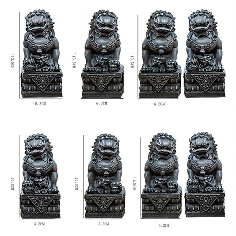 Buddha Stones手作り 獅子 福犬 鉄粉 錆 鋳造 樹脂 像 魔除け 守護 家の装飾