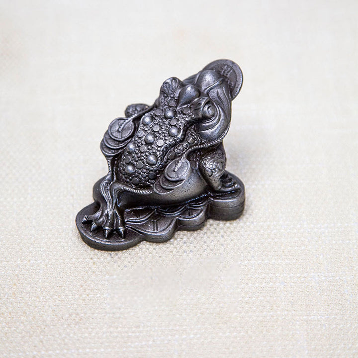 Buddha Stones手作り 風水 カエル ヒキガエル 銅貨 鉄粉 錆 鋳造 樹脂 像 家の装飾