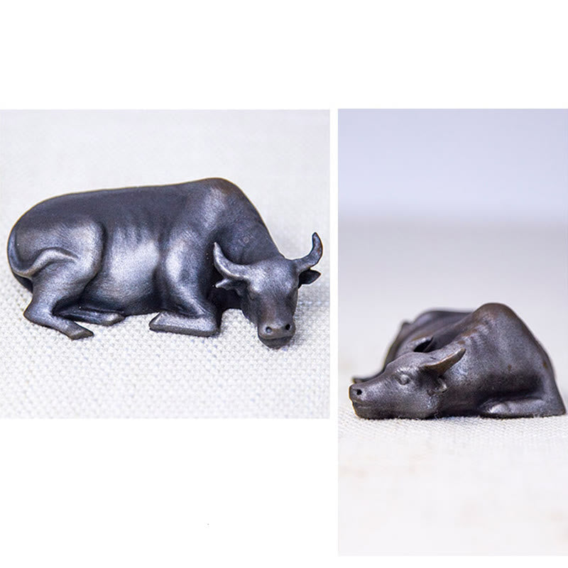 Buddha Stones手作り 小型 水牛 雄牛 鉄粉 錆 鋳造 樹脂 像 家の装飾