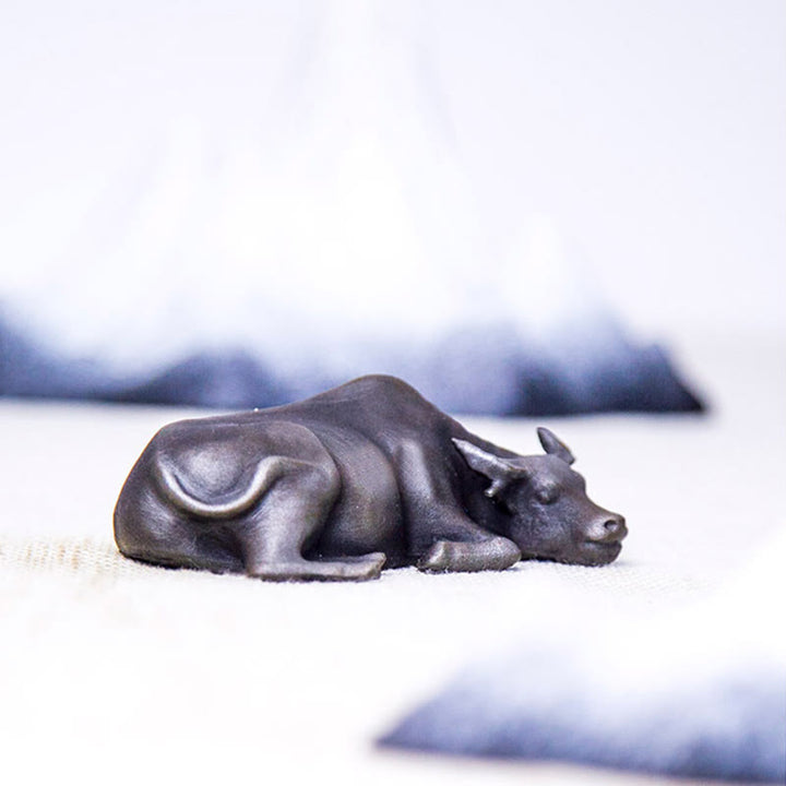 Buddha Stones手作り 小型 水牛 雄牛 鉄粉 錆 鋳造 樹脂 像 家の装飾