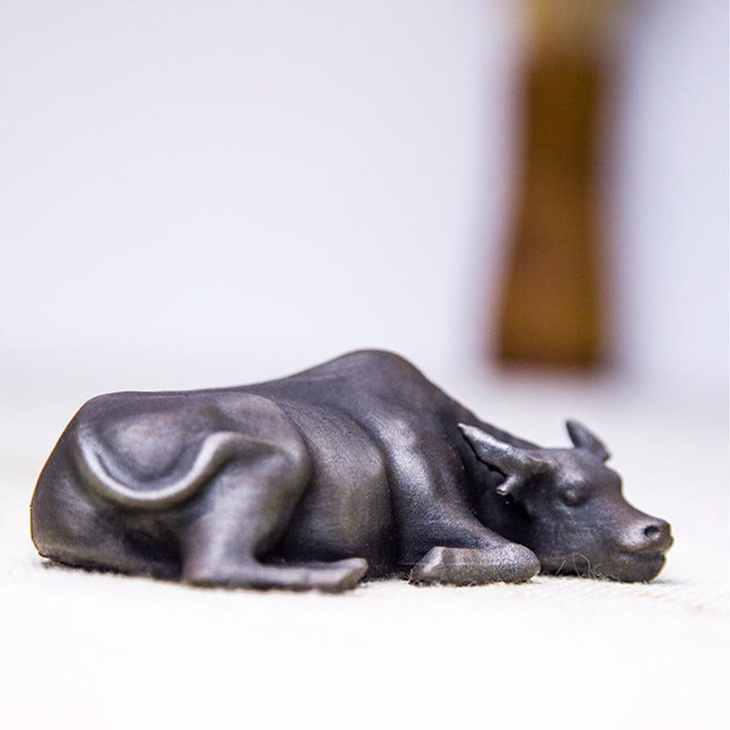 Buddha Stones手作り 小型 水牛 雄牛 鉄粉 錆 鋳造 樹脂 像 家の装飾