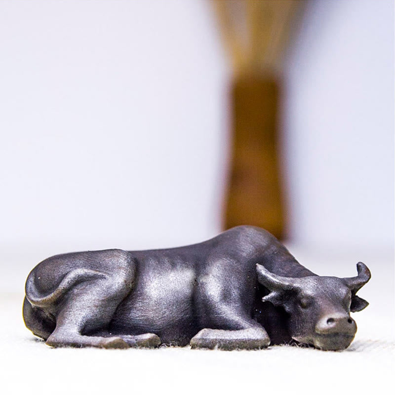 Buddha Stones手作り 小型 水牛 雄牛 鉄粉 錆 鋳造 樹脂 像 家の装飾 - image 14