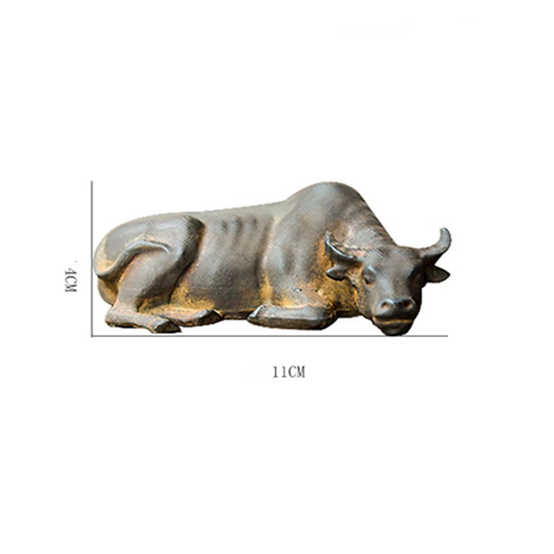 Buddha Stones手作り 小型 水牛 雄牛 鉄粉 錆 鋳造 樹脂 像 家の装飾