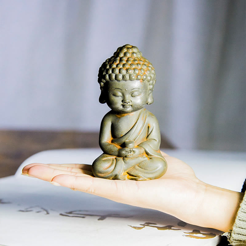 Buddha Stones手作り地蔵観音観音観音菩薩如来鉄粉錆キャスト樹脂像家の装飾 - image 13