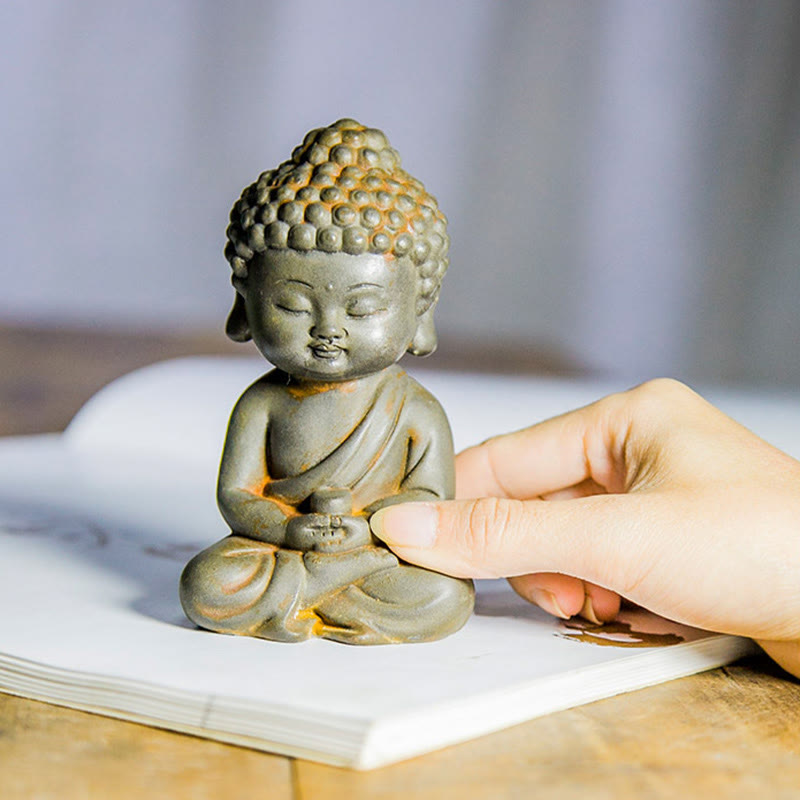 Buddha Stones手作り地蔵観音観音観音菩薩如来鉄粉錆キャスト樹脂像家の装飾 - image 14