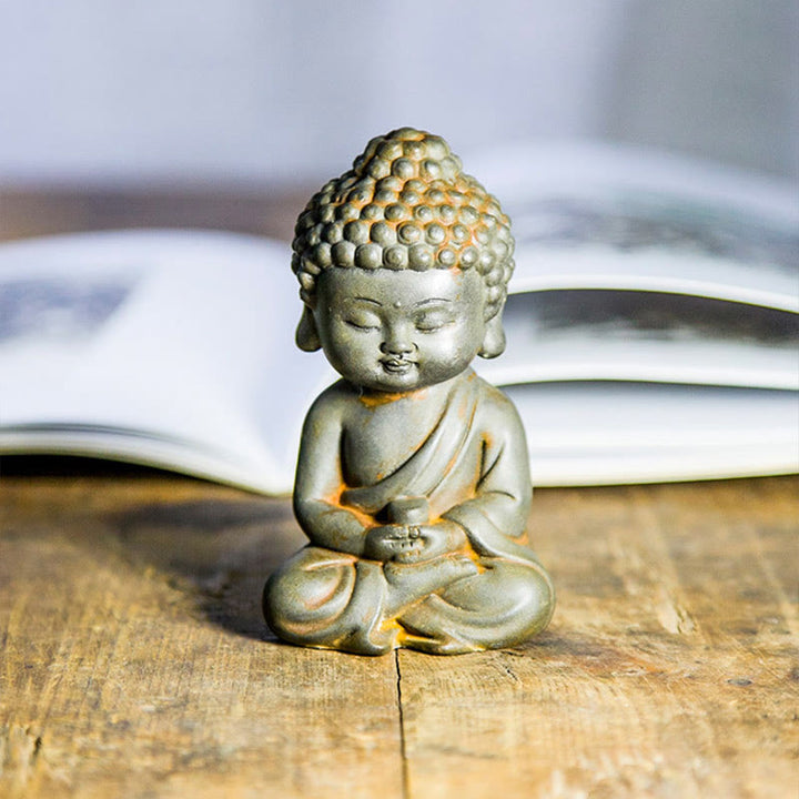 Buddha Stones手作り地蔵観音観音観音菩薩如来鉄粉錆キャスト樹脂像家の装飾 - image 16