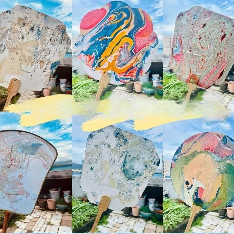 Buddha StonesDIY 中国漆器扇子 空白絵 手持ち扇子