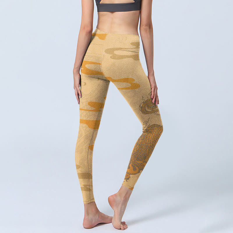 Buddha Stonesと貔貅雲柄のジムレギンス レディース ヨガパンツ - image 4