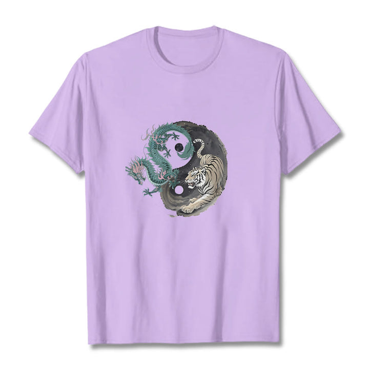 Buddha Stones、虎、龍、陰陽コットンTシャツ - 梅 - 2XL - image 16