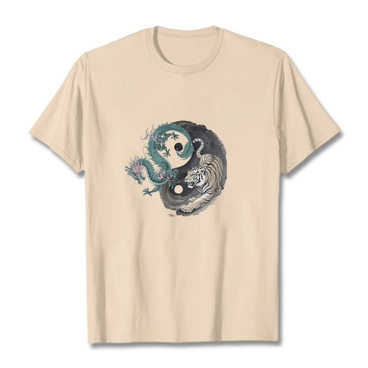 Buddha Stones、虎、龍、陰陽コットンTシャツ - ビスク - 2XL - image 10