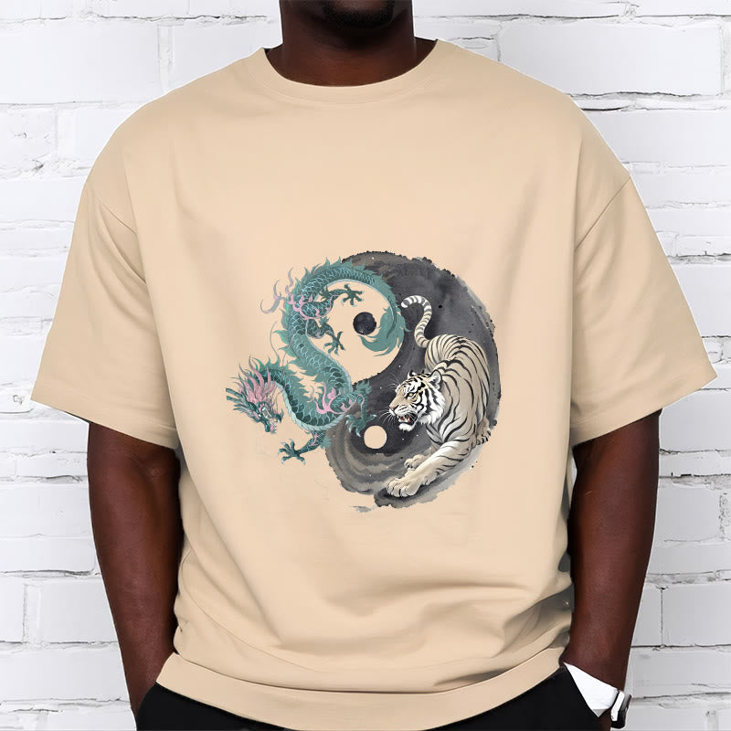 Buddha Stones、虎、龍、陰陽コットンTシャツ - image 10