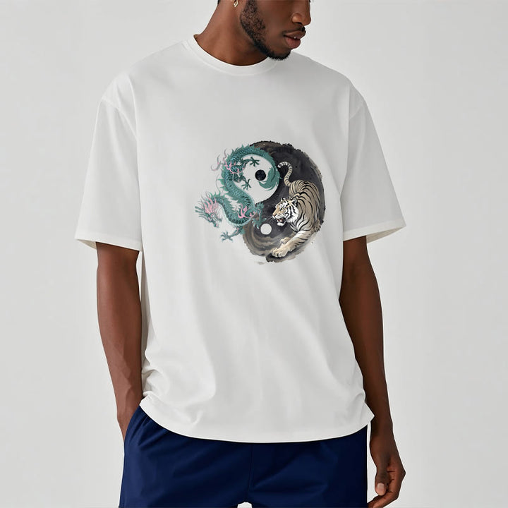 Buddha Stones、虎、龍、陰陽コットンTシャツ - image 13