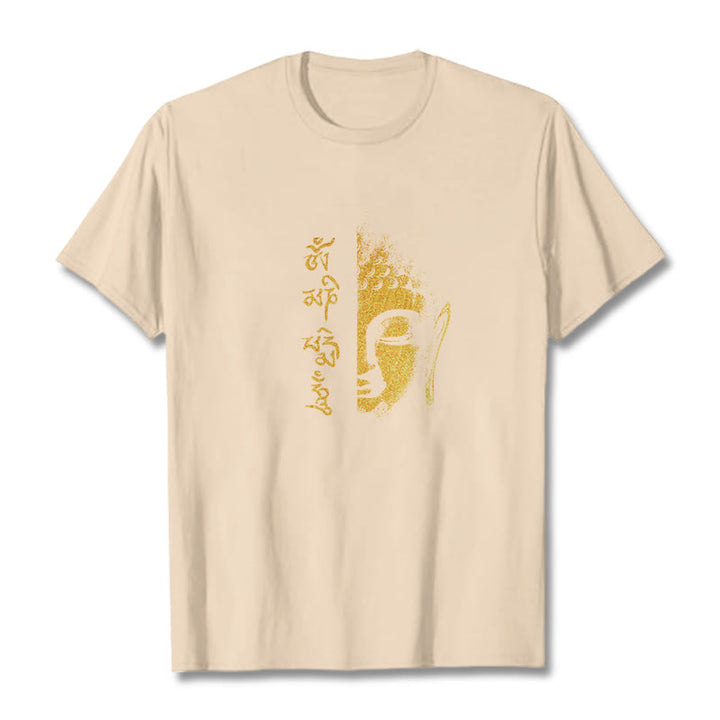 Buddha Stonesオーム・マニ・パドメ・フムゴールデン ブッダ コットン Tシャツ Tシャツ - ビスク - 2XL - image 9