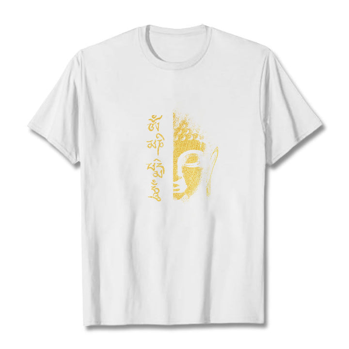 Buddha Stonesオーム・マニ・パドメ・フムゴールデン ブッダ コットン Tシャツ Tシャツ - 白 - 2XL - image 10