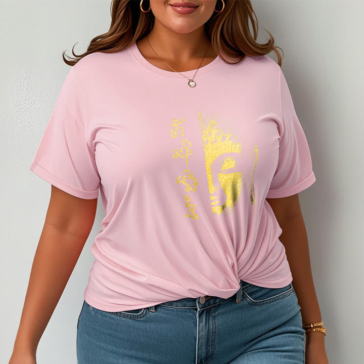 Buddha Stonesオーム・マニ・パドメ・フムゴールデン ブッダ コットン Tシャツ Tシャツ - image 19
