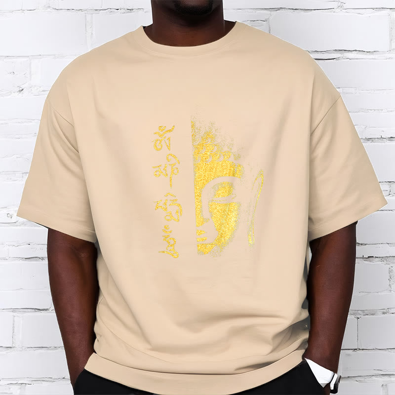 Buddha Stonesオーム・マニ・パドメ・フムゴールデン ブッダ コットン Tシャツ Tシャツ - image 10