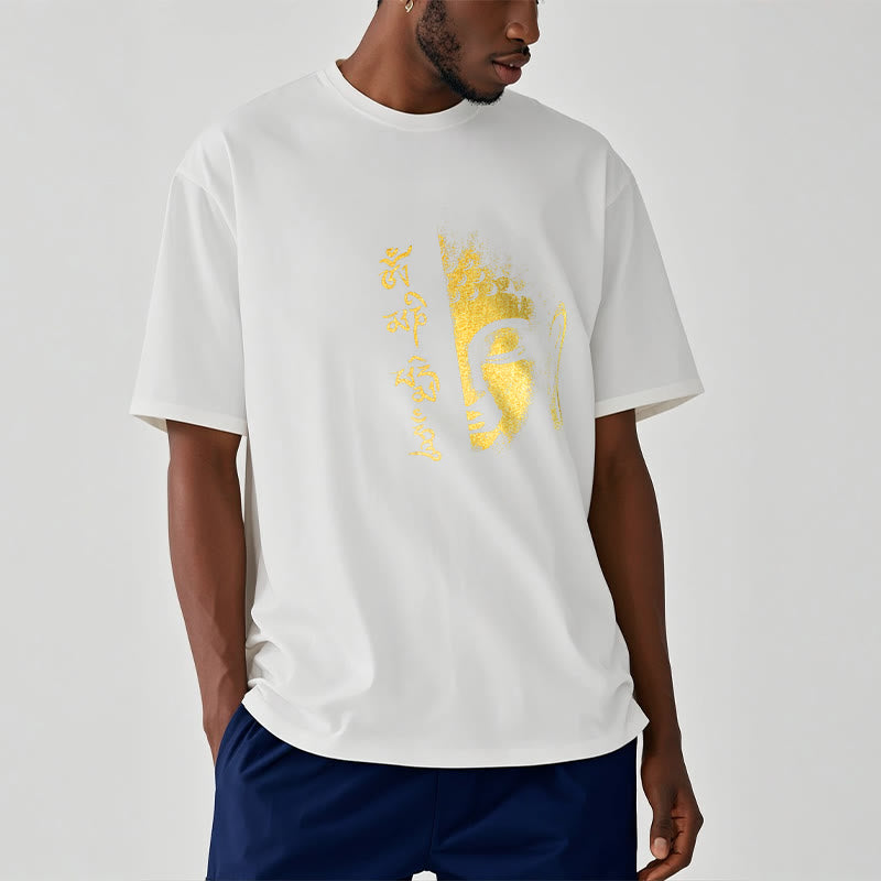 Buddha Stonesオーム・マニ・パドメ・フムゴールデン ブッダ コットン Tシャツ Tシャツ - image 13