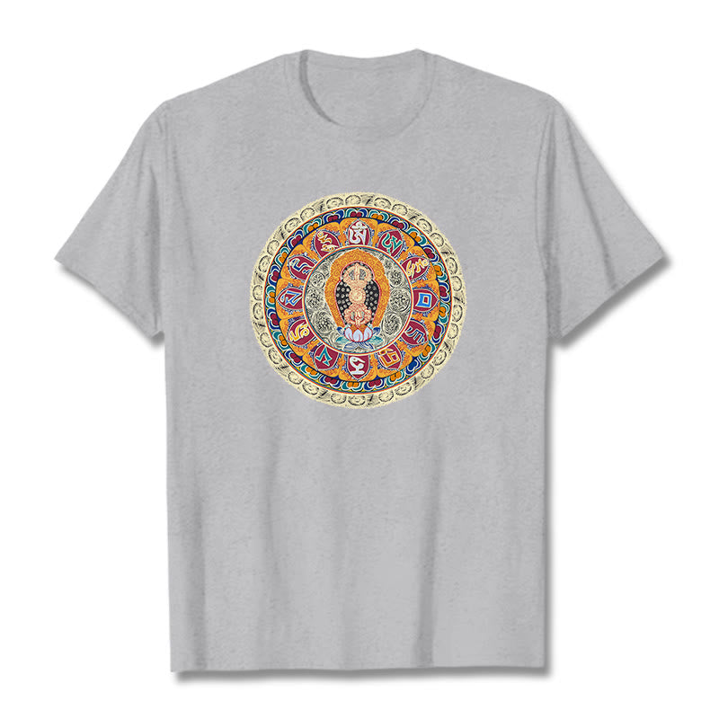 Buddha Stonesドルジェ金剛曼荼羅仏コットンTシャツ - ライトグレー - 2XL - image 18