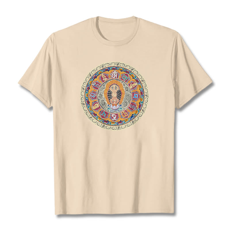 Buddha Stonesドルジェ金剛曼荼羅仏コットンTシャツ - ビスク - 2XL - image 0