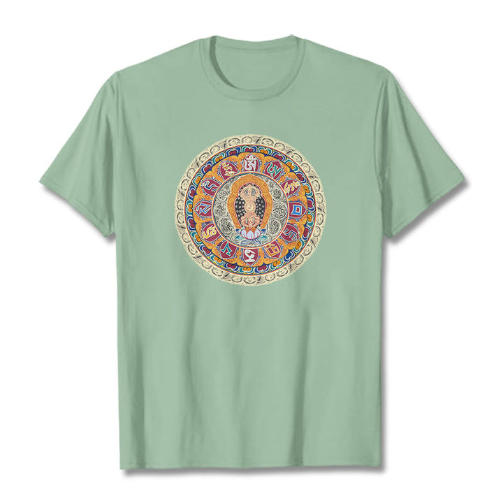 Buddha Stonesドルジェ金剛曼荼羅仏コットンTシャツ - ペールグリーン - 2XL - image 14