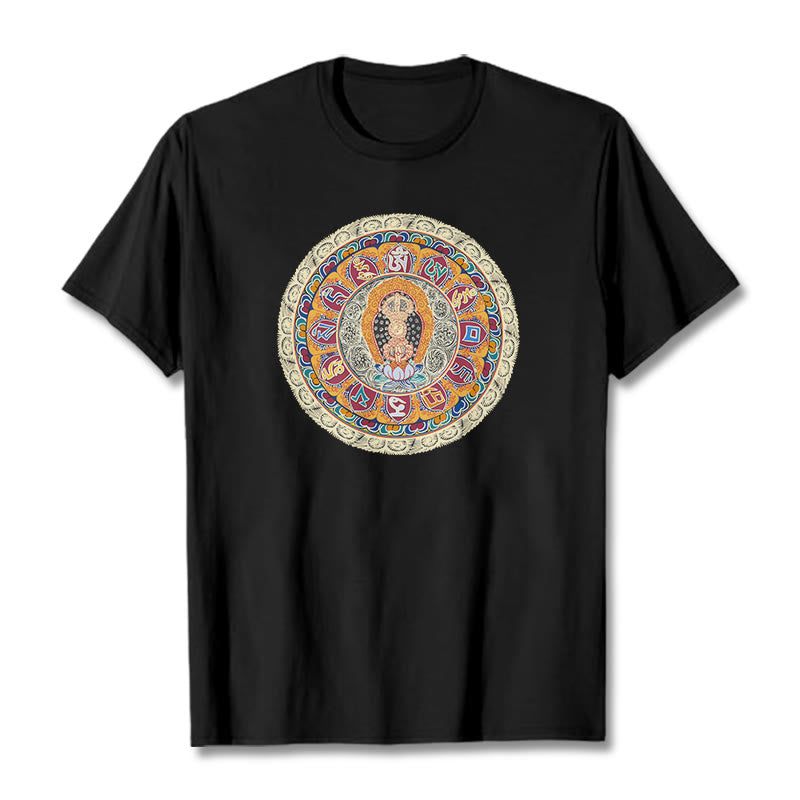 Buddha Stonesドルジェ金剛曼荼羅仏コットンTシャツ - 黒 - 2XL - image 2