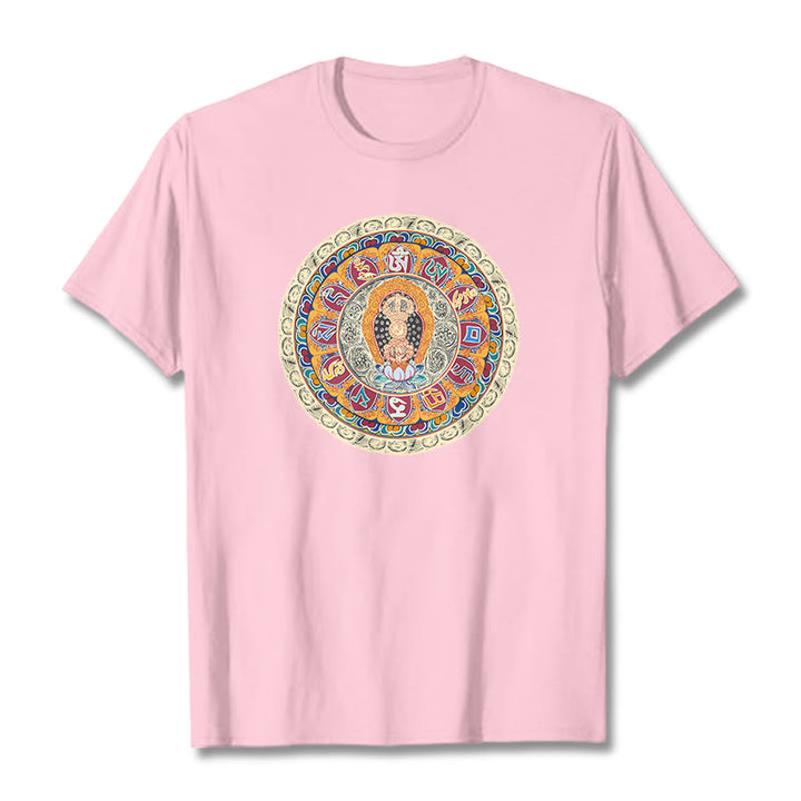 Buddha Stonesドルジェ金剛曼荼羅仏コットンTシャツ - ライトピンク - 2XL - image 19