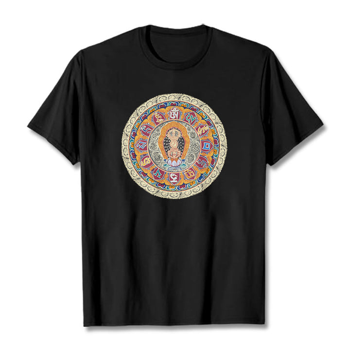 Buddha Stonesドルジェ金剛曼荼羅仏コットンTシャツ - 黒 - 2XL - image 3