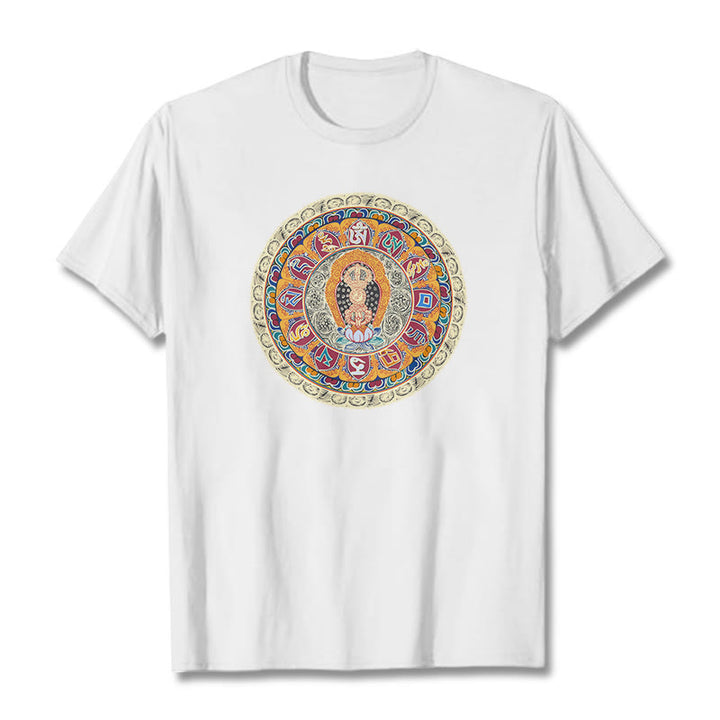 Buddha Stonesドルジェ金剛曼荼羅仏コットンTシャツ - 白 - 2XL - image 11