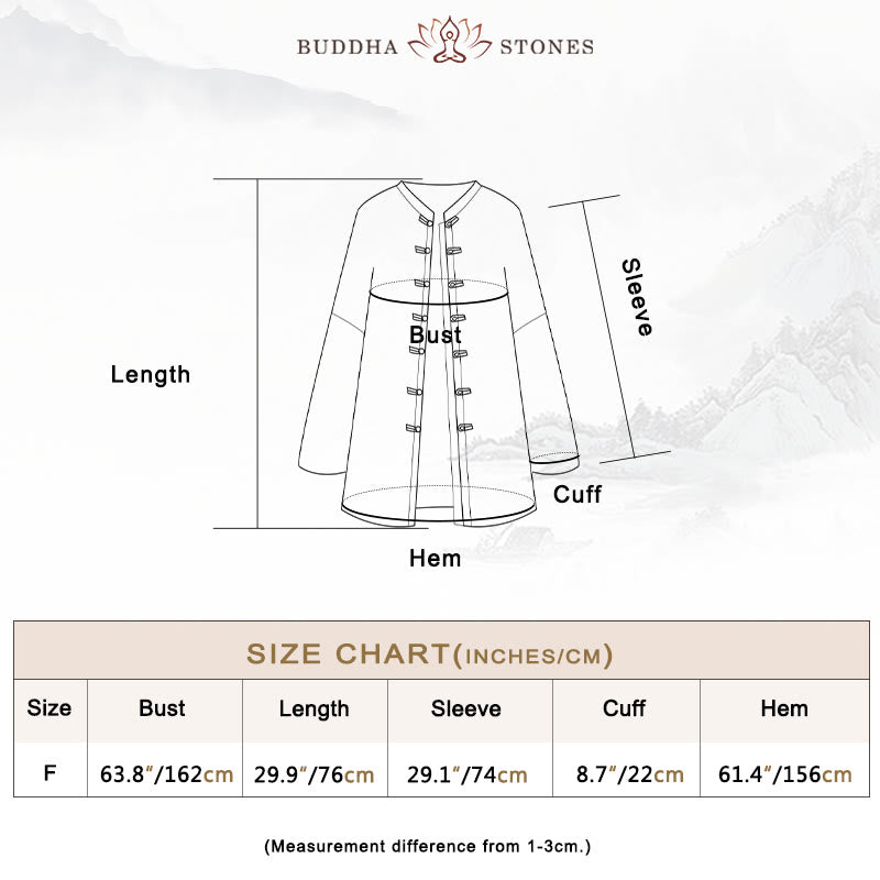 Buddha Stonesタイダイ フロッグボタン 長袖 禅瞑想 オープンフロント ジャケット - image 5