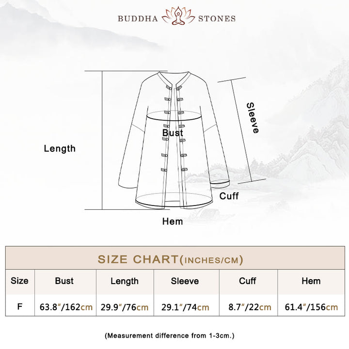 Buddha Stonesタイダイ フロッグボタン 長袖 禅瞑想 オープンフロント ジャケット - image 5