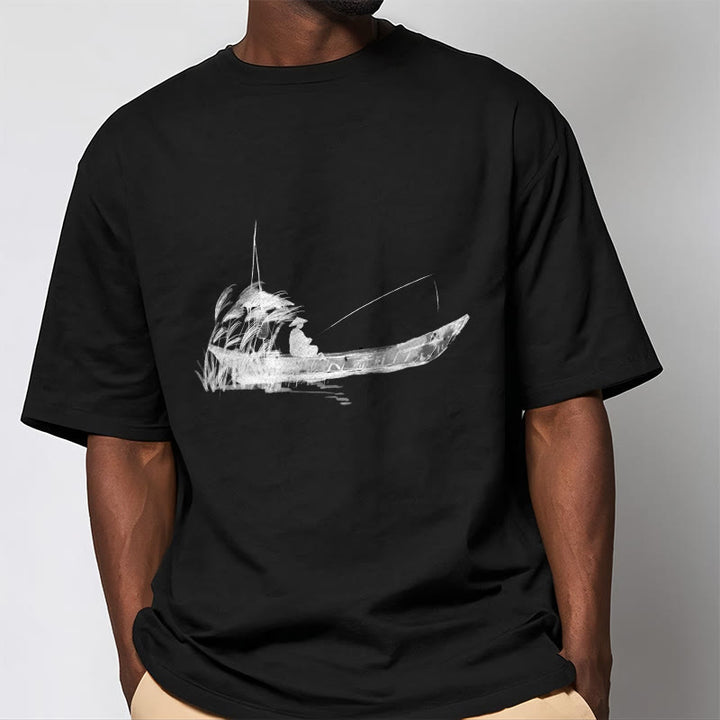 Buddha Stonesボート釣り草柄コットンTシャツ - image 13