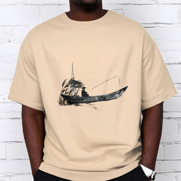 Buddha Stonesボート釣り草柄コットンTシャツ - image 9