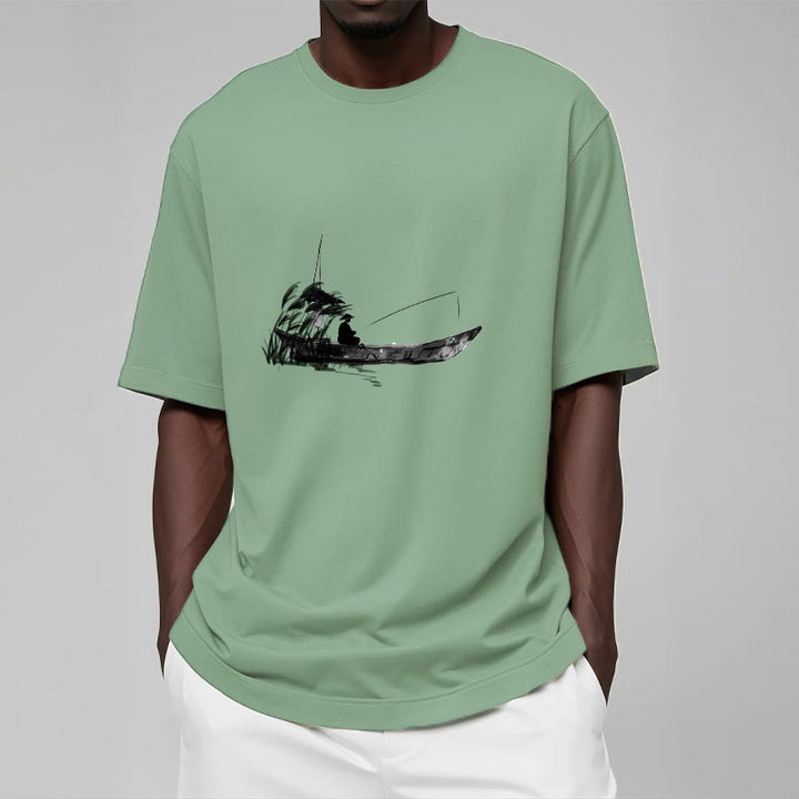 Buddha Stonesボート釣り草柄コットンTシャツ - image 17