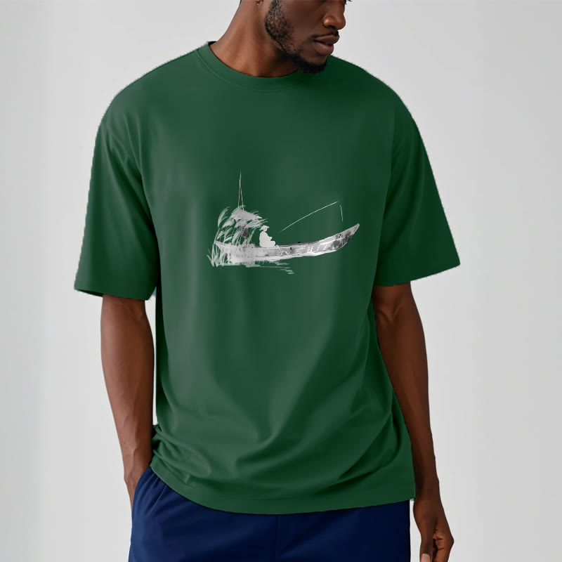 Buddha Stonesボート釣り草柄コットンTシャツ - image 4